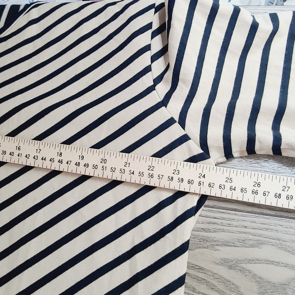 Masai Copenhagen Nenala Dress 2XL Black Beige Stripe Colorblock‎  Knit Shift - Picture 10 of 12